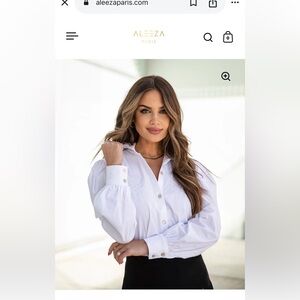 Aleeza Paris NWT Embroidered Cotton Blouse Size Extra Small